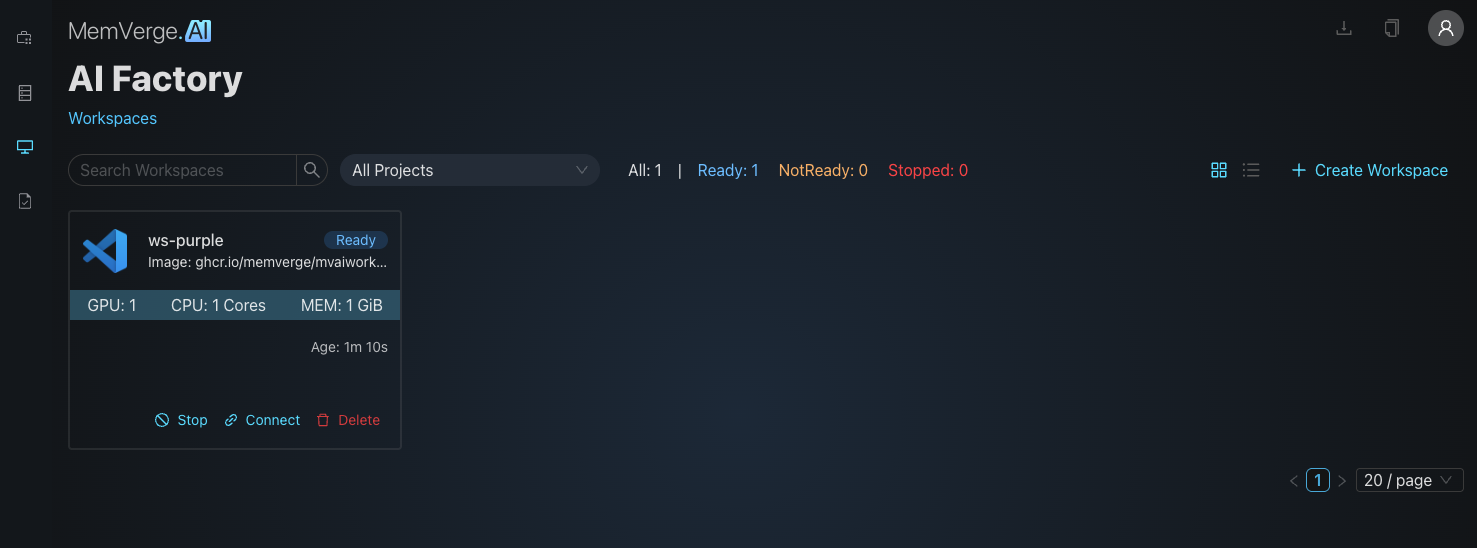 Workspace Dashboard