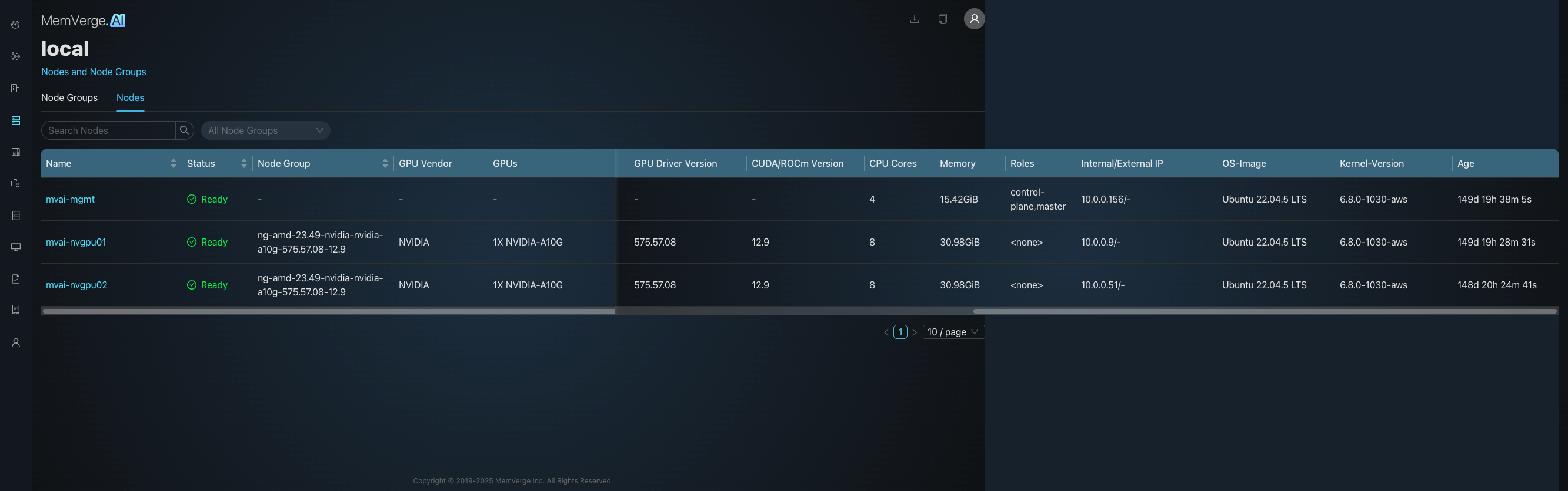 Node List Dashboard