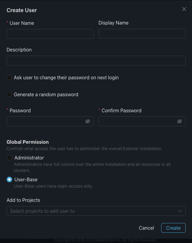 Creating a New User Account