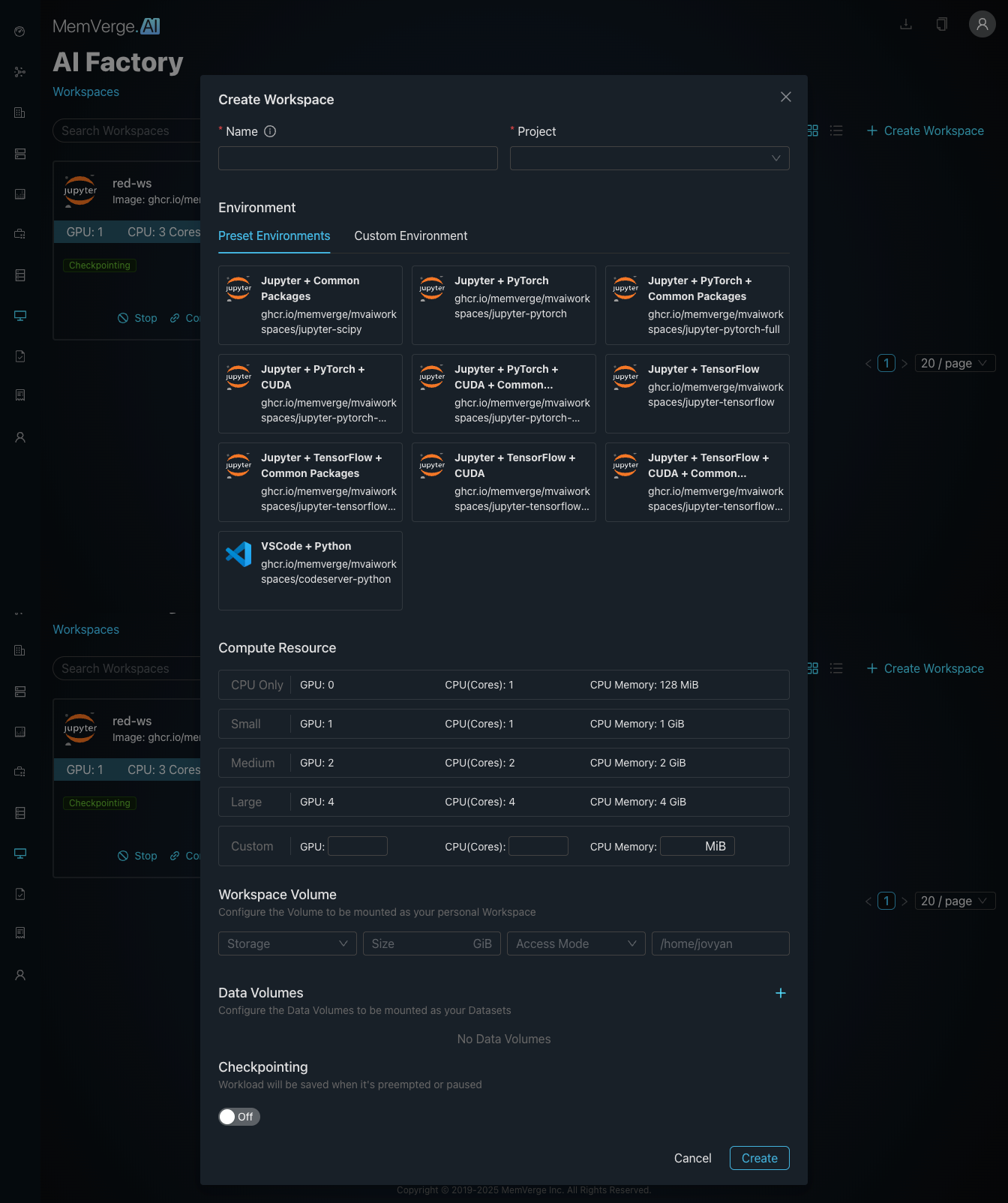 Create a Workspace