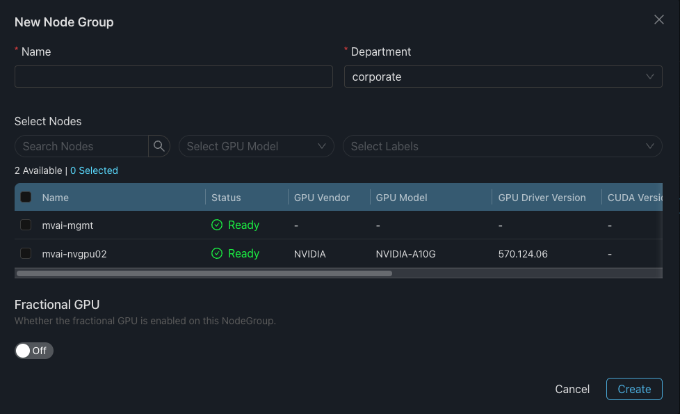 New Node Group Dialog
