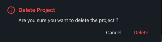 Delete Project Confirmation