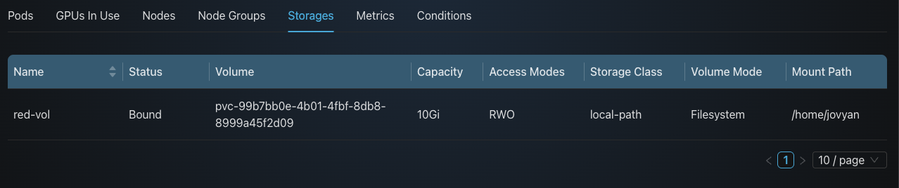Storage Tab