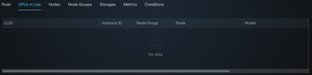 GPUs in Use Tab