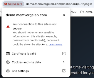 Not Secure Error Message