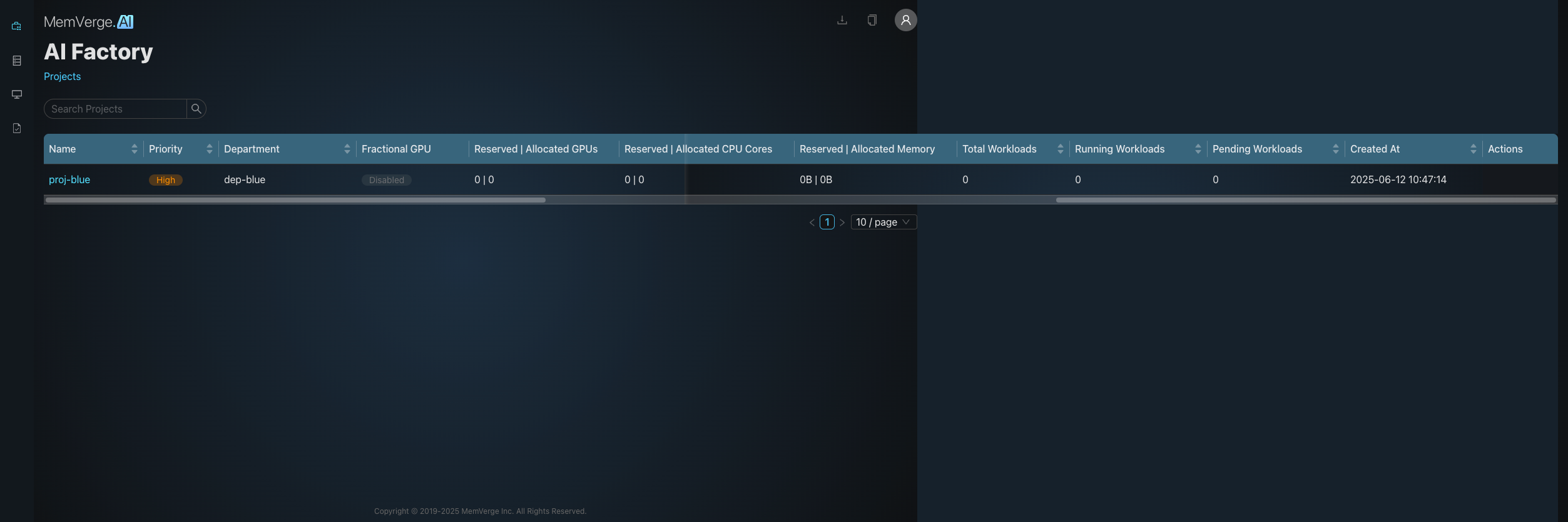 Projects Dashboard
