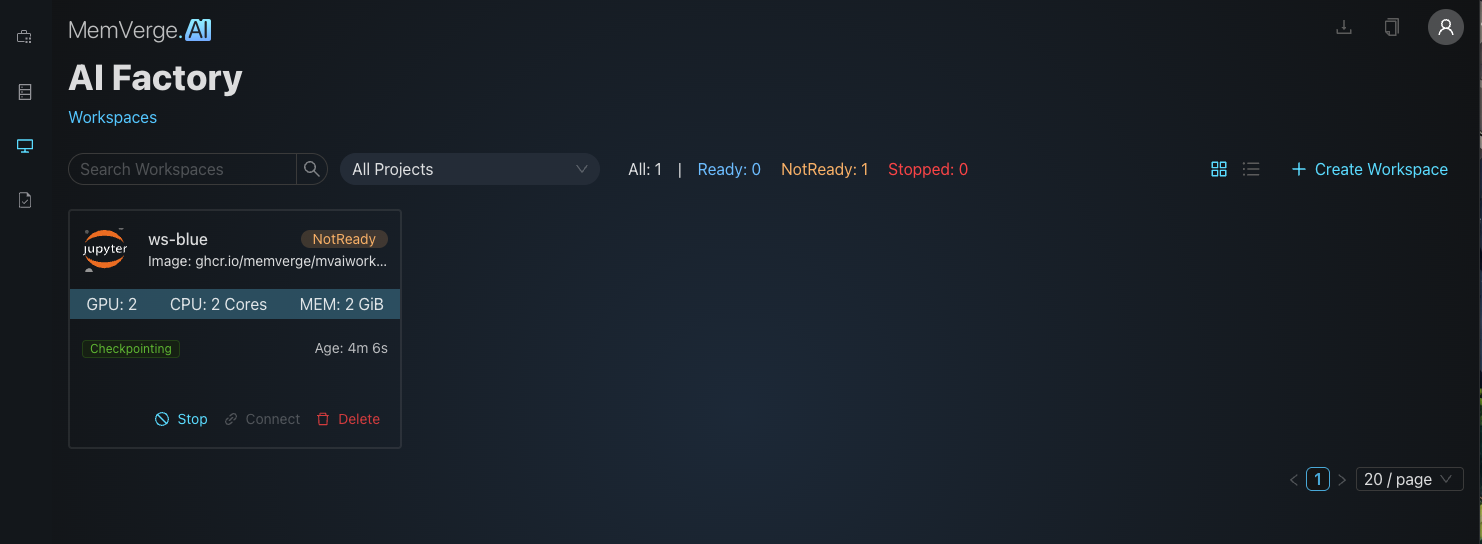 Workspace Dashboard