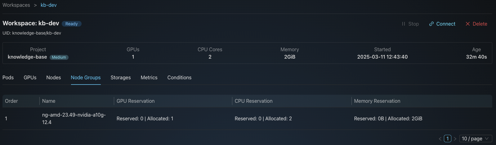 Workspace Node Groups