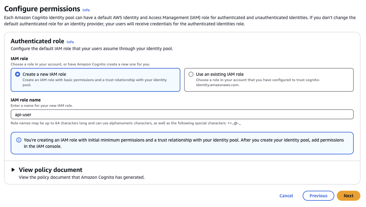 identity pool create 2