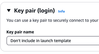 launch template keypair