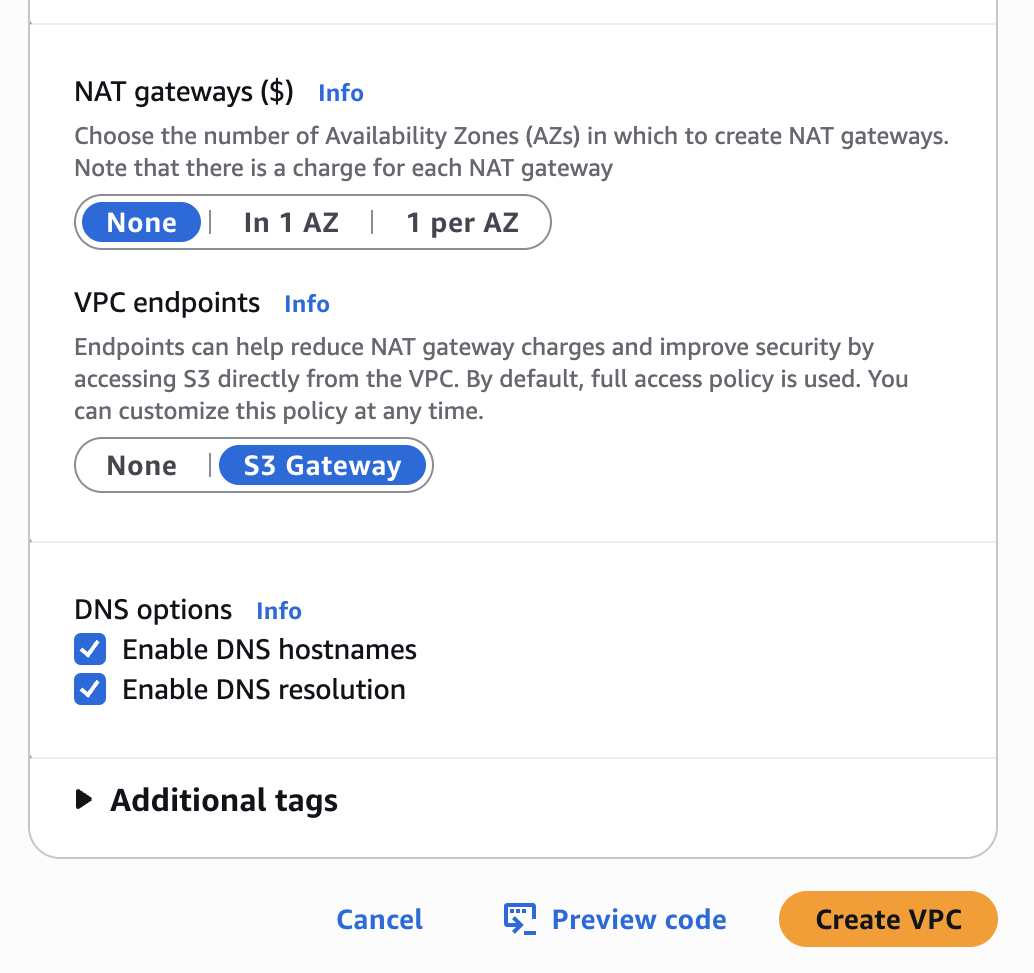 Create VPC
