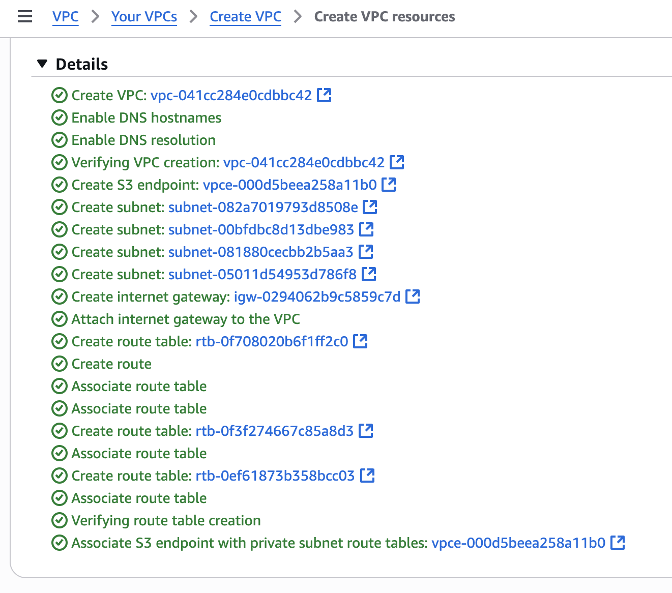 Create VPC