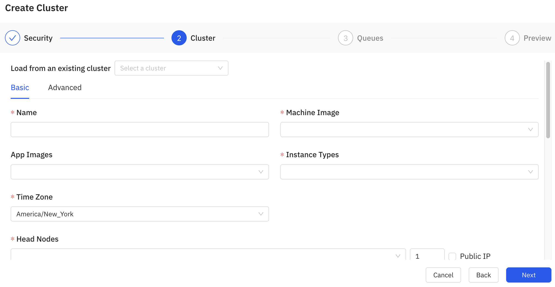 Create Cluster
