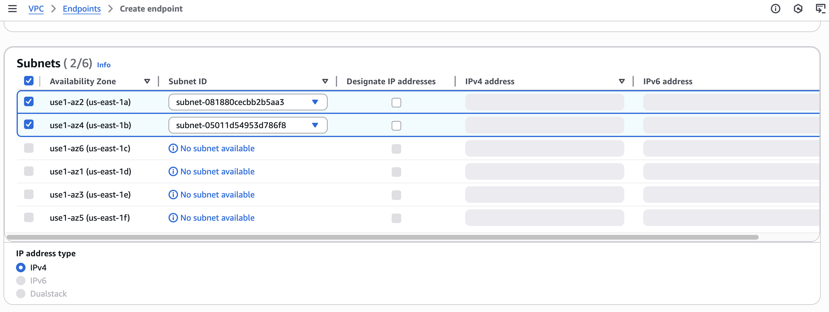 Create interface VPC endpoint