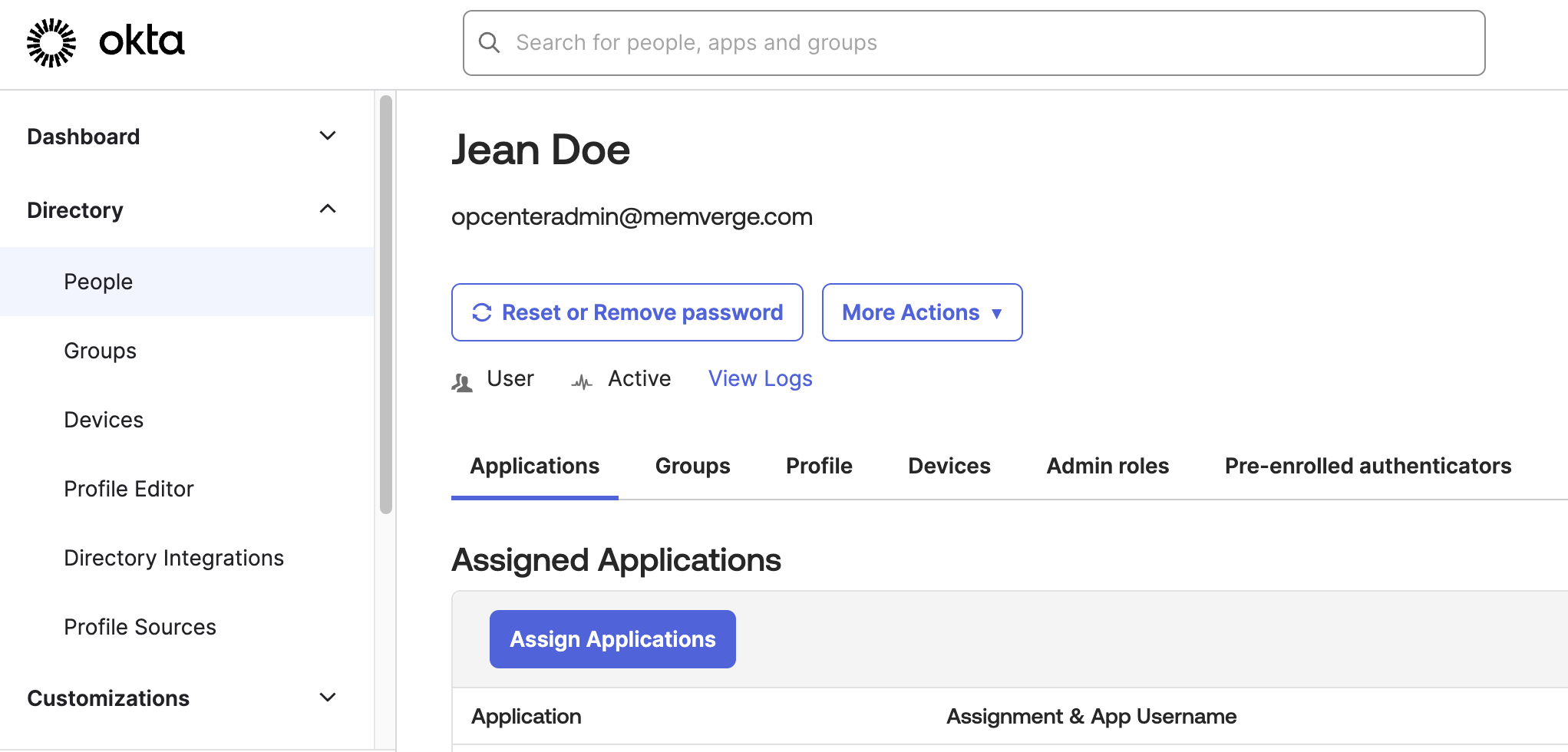 Assign App to User
