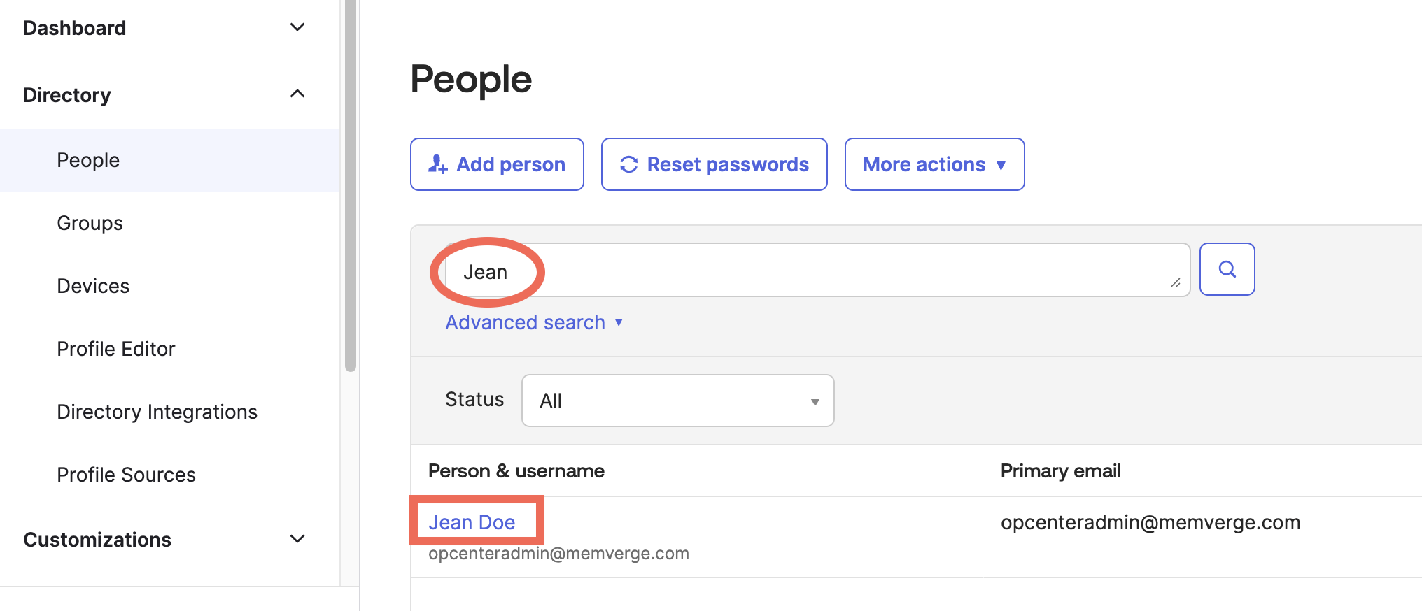 Search for User